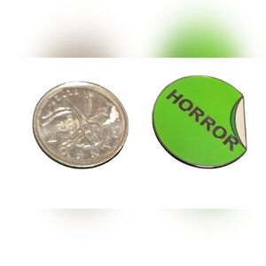 📌💀💥 Enamel pin "Labeled" Horror sticker